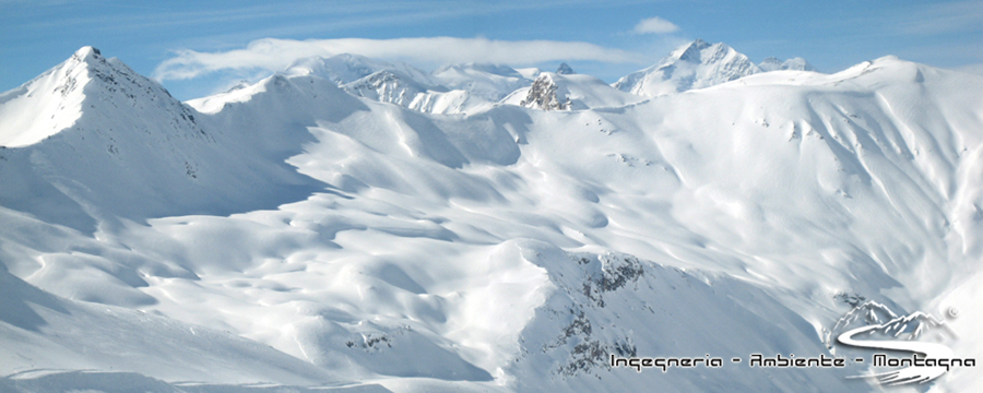 Vista da Carosello 3000 verso Gruppo Bernina 4000m